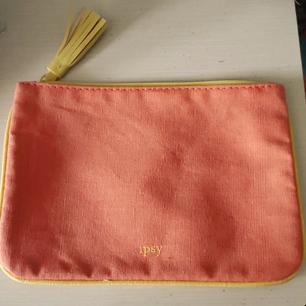 SOLD Orange and Yellow makeup bag from Ipsy